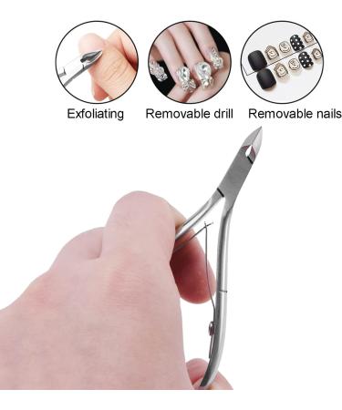 Olakin Set of 2 Stainless Steel Cuticle Nippers and Cutters with Pusher - Ideal for Manicure and Pedicure - Buy Online on SooperMarket.com