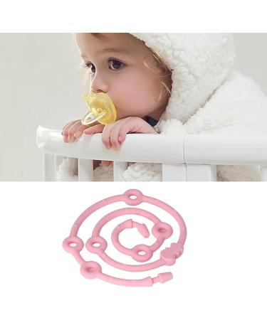Topincn Pink Silicone Pacifier Clips Adjustable Baby Bottle Straps & Toy Seat Belts - Stretchy Bite Ring Dishwear for Strollers - Buy Online on SooperMarket.com
