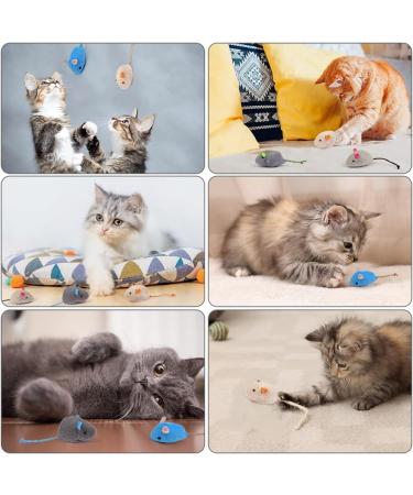 Adiwo Cat Toys - 9 Piece Plush Mouse Set with Catnip | Interactive Toys for Cats & Kittens - Buy Online on SooperMarket.com