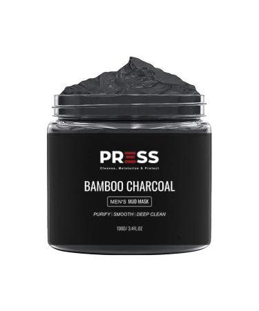 PRESS SKINCARE Bamboo Charcoal Face Mask| Mud Masks for Face | Face Masks Skincare for Men | Exfoliator Pore Cleansing & Anti Aging Hydrating Face Masks Skin care |3.4 FL. OZ Bamboo Mud Masks