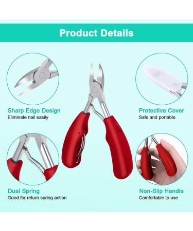 URAQT Precision Toenail Clippers - Heavy Duty Stainless Steel Cutter for Thick Nails with Protective Cover - Buy Online on SooperMarket.com