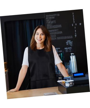Amosfun Black Barber Apron Unisex Hair Salon Apron with 2 Pockets Stylist Apron Hairstylist Apron Restaurant Working Apron - Buy Online on SooperMarket.com