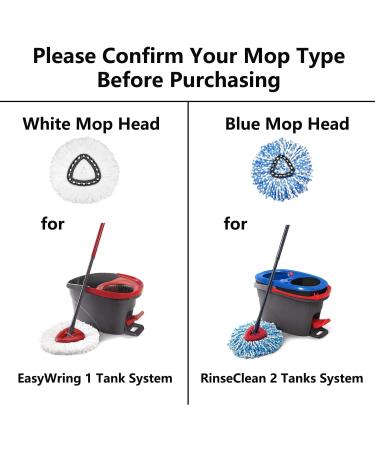 4 Pack Spin Mop Replacement Heads | Compatible with O Cedar EasyWring Mop | 100% Microfiber | Machine Washable | Easy to Replace | Deep Cleaning | 1 Tank System - Buy Online on SooperMarket.com