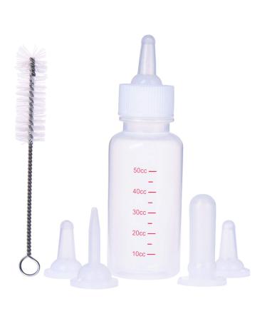DoubleWood Pet Nursing Bottle Kits Nursing Bottle Kits Replacement Nipple Cat Feeding Bottle for Newborn Kittens, Puppies, Rabbits, Small Animals