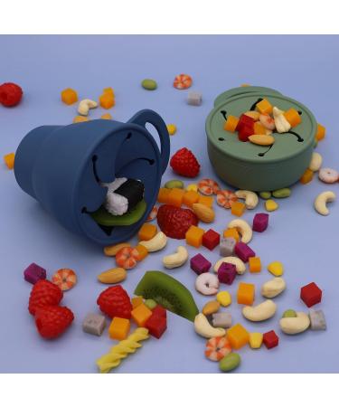 Silicone Snack Cup with Lid - Leak-Proof Travel Snack Cup for Toddlers | Blue | Buy Internationally - Buy Online on SooperMarket.com