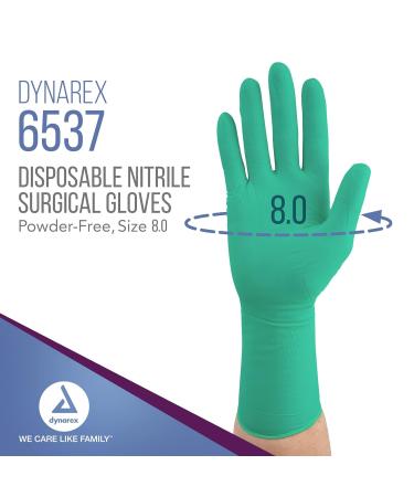 Dynarex Sterile Nitrile Surgical Gloves 6 Mil Size 8 - Case of 200 Pairs | Powder-Free, Puncture-Resistant - Buy Online on SooperMarket.com