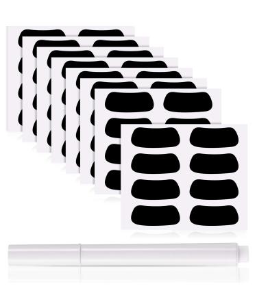 48 Pairs Eye Strips Sports Eye Stickers Breathable Eye Strips with 1 White Pencil for Baseball Football Softball Lacrosse Fans on Game Day Black