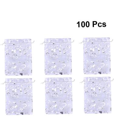 Anneome 100pcs Wedding Candy Pouch Mini Party Bags Packing Bag Bride Christmas Chocolate Candies 7X9cm Silver - Buy Online on SooperMarket.com