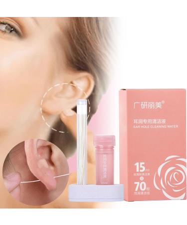 HEIMEABI Ear Hole Cleaning Liquid - Anti-Block Care 15ML + Ear Plugs with Cords | Work Ear Care Solution | C One Size - Buy Online on SooperMarket.com