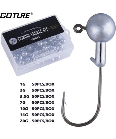 Goture Round Jig Head Hooks 1/4oz 50 Pack for Freshwater and Saltwater Fishing | Pro Swimbait Jig Heads in Fishing Box for Trout, Bass, Crappie - Buy Online on SooperMarket.com