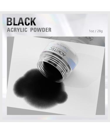 Black Acrylic Powder for Nails - Professional Lasting Extension French Nail Art - 1oz - Buy Online on SooperMarket.com