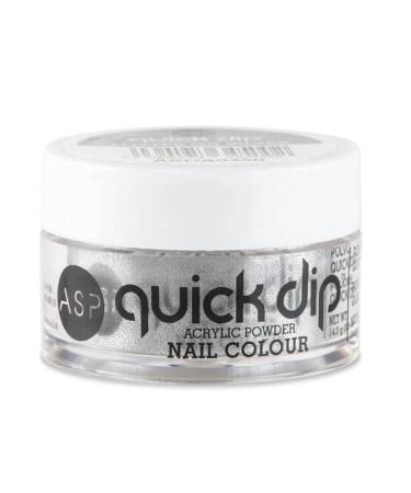 ASP Quick Dip Acrylic Dip Powder Nail Colour Glitter on Silver 14 g