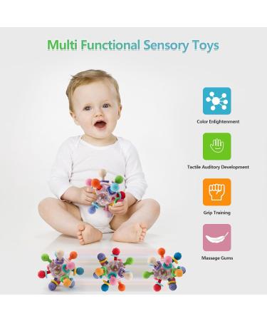 MyDova Silicone Baby Bite Toys | BPA-Free Gripping Ball Rattles for 0-9 Months | Perfect Baby Gift in Pink - Buy Online on SooperMarket.com