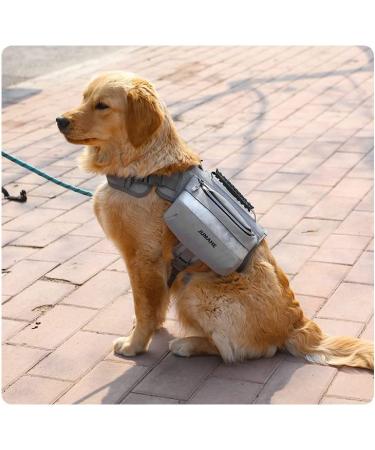 NP Dog Saddle Bags Dog Harness Backpack with Reflective Tape Waterproof Adjustable Wiring Harness Vest for Medium Large Dogs for Hiking Travel Camping (Grey) - Buy Online on SooperMarket.com