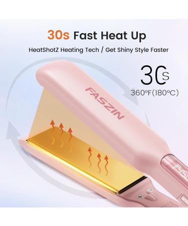Professional Hair Straightener - 1.65" Titanium Flat Iron with 30s Rapid Heat 10 Temp Levels (260-450 ) LED Display - Pink - Buy Online on SooperMarket.com