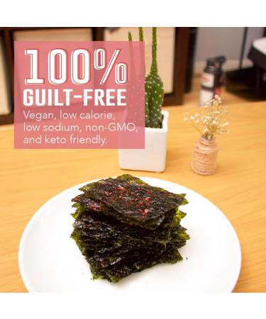 KPOP Foods Kimchi Sea Snacks - 20 Individual Packs | Premium Kimchi Flavored Seaweed Snacks | Made with Korean Seaweed | Vegan, Keto, Low Calorie Superfood - Buy Online on SooperMarket.com