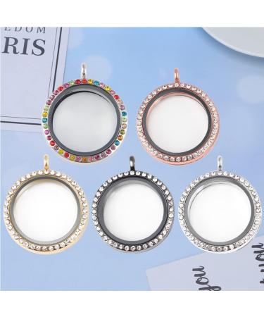 Artibetter 10pcs Bracelet Charms Alloy Openable Case Bouquet Bridal Crafts Souvenir Round Inlaid Golden+black+rose Pendant Style Diy Rhinestone Locket Gold Wedding Photo Necklace Charm Golden Black Rose Goldx2pcs 3X3cmx2pcs - Buy Online on SooperMarket.com