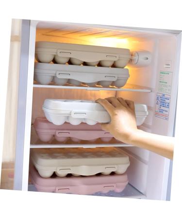 KOMBIUDA 2pcs 12 Mustard Egg Holder for Fridge Eggs Organic Refrigerator Egg Holder Storage Box Plant Avocado Khaki 30X11cm - Buy Online on SooperMarket.com