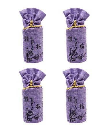 Bamboo coal air purification bags activated carbon smell absorbers fresheners moisture absorbing device for home car etc. (4 pack every 250g) purple