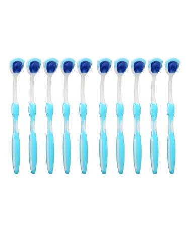 Tongue scraper 10 pieces long handle ergonomic silicone cleaning brush removes plaque and leftovers.Get the oral health refresh your breath just blue