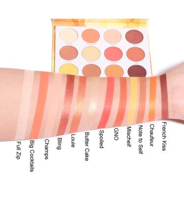 Yeweian Glitter Matte Orange Pink Eyeshadow Palette - 12 Colors Shimmer High Pigmented Makeup, Waterproof & Long-Lasting for Women - Buy Online on SooperMarket.com