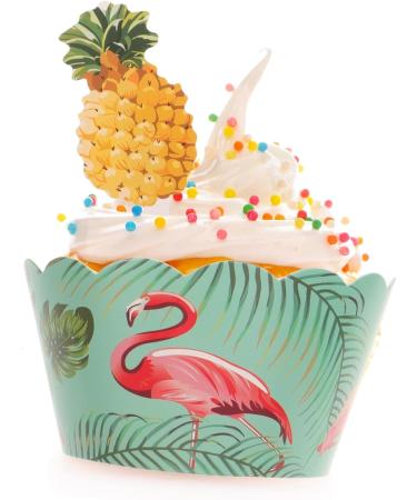 Alipis 24pcs Hawaii Cupcake Wrappers Hawaii Cupcake Toppers Hawaiian Cake Picks Birthday Cupcake Toppers Hawaiian Decor Hawaii Cake Pick Tropical Wedding Decor Leaves Paper Tray - Buy Online on SooperMarket.com