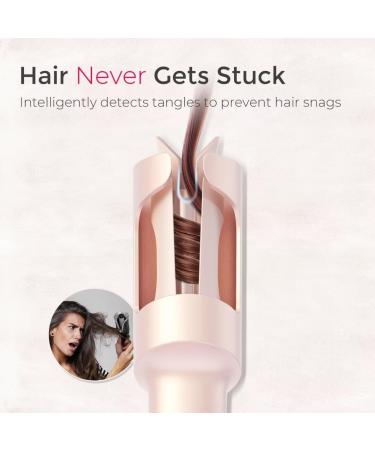 Cordless Automatic Curling Iron - TYMO CURLGO 1 Inch Rotating Wand | Anti-Scald Tangle-Free Portable Rechargeable Dual Voltage for 14 -22 Hair - Gold Blush - Buy Online on SooperMarket.com