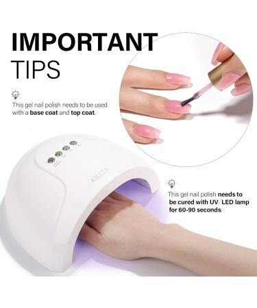 AILLSA Jelly Gel Nail Polish 15 ML Pink Translucent Soak Off Gel - A-Light Pink | For Christmas Nail Art & DIY French Manicure - Buy Online on SooperMarket.com