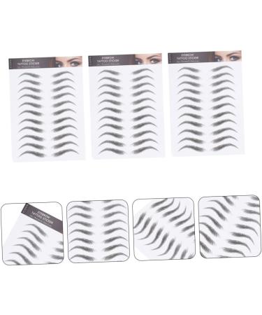 Gogogmee 3 Sheets Waterproof Eyebrow Stickers Lazy Eyebrow Transfer Stickers Water Proof 3 Stickers 21x15cm Black 2 - Buy Online on SooperMarket.com