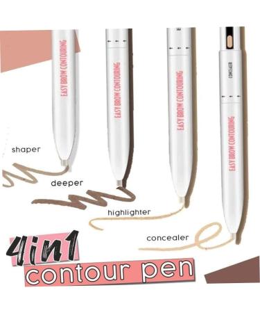 Brow Pen Eyebrow Contour Pen 4 in 1 Long Lasting Rotate Defining Highlighting Brow Pencil Black Brown - Buy Online on SooperMarket.com