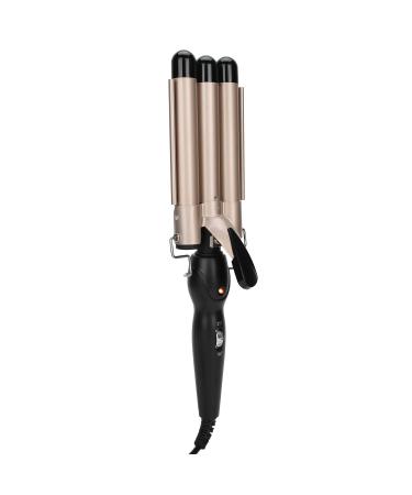 Electric Hair Curler 3 Barrel Curling Iron Wand Adjustable Hair Curler Waver Crimper Hair Styling Tool (Gold 22mm)