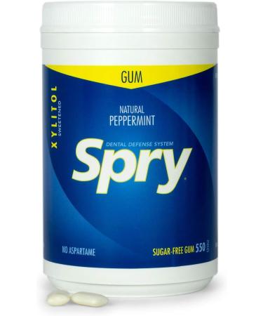 Spry Fresh Natural Xylitol Chewing Gum Dental Defense System Aspartame-Free Sugar Free Gum (Peppermint 550 Count - Pack of 1) - Buy Online on SooperMarket.com