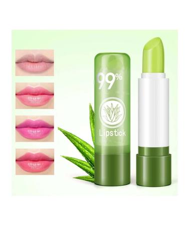 Gokame 1 PC Aloe Vera Jelly Lipstift Long Lasting Nutritouus Lip Balm Aloe Vera Color Changing Lipstick Lips Moisturizer Magic Temperature Color Changing Lip Gloss Color Changing Lipstick 1PCs
