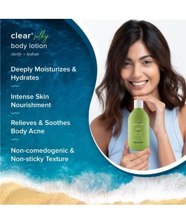 Clear+ Silky Body Lotion for Oily Skin | Green Tea & Salicylic Acid | 24-Hour Moisturization | Relieves Body Acne & Itching | 10.14 Fl Oz - Shop Internationally - Buy Online on SooperMarket.com