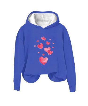 oelaio 2024 Valentines Day Shirts for Women Cute Love Heart Graphic Tees Casual Loose Long Sleeve Round Neck Pullover Tops