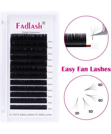 Fadlash Easy Fan Lashes DD Curl 0.05 8-14mm - Russian Lashes Self Fanning Eye Extensions - Buy Online on SooperMarket.com