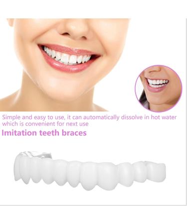 icehao Upper & Lower Teeth Veneers - Simulation Braces Snap On Smile Tooth Cover for Perfect Whitening - One Size Fits Most Comfortable Denture - 2pcs Set - Buy Online on SooperMarket.com
