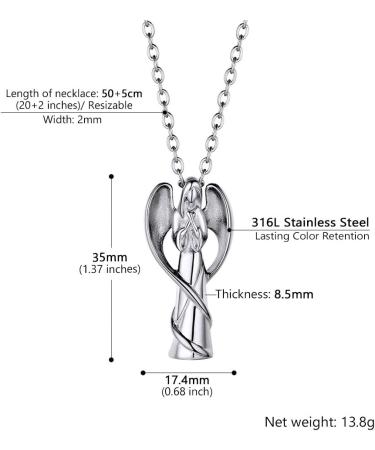 Personalized Prosteel Urn Chain Necklace - Memorial Ash Pendant with 55cm/50cm Stainless Steel & 18K Gilded Design - Cross Maria Life Tree Options - Buy Online on SooperMarket.com