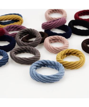 80 Pcs Seamless Cotton Hair Ties for Women - Elastic Wave Style Bands for Curly & Thick Hair - Buy Online on SooperMarket.com
