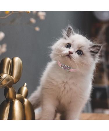 Jagowa Rhinestone Heart Cat Collar with Safety Belt Adjustable Flocking Colored Diamond Design with Bell - Pet Supplies for Small Cats and Dogs (Pink) - Buy Online on SooperMarket.com