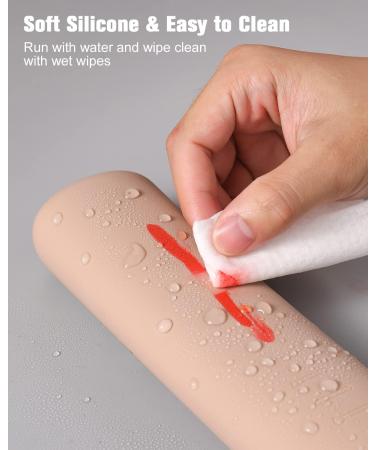 FERYES Makeup Brush Holder - Portable Magnetic Closure Silicone Organizer for Travel - Khaki - Buy Online on SooperMarket.com