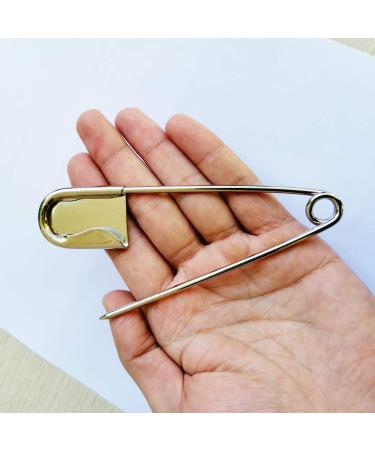 5 PCS of 5 Inch Heavy Duty Jumbo Stainless Steel Safety Pins Silver Color Safety Pins for Laundry  Blanket  Key Rings  Outdoor