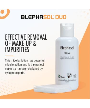THEA PHARMA Blephasol Duo 100ml Eyelid Cleansing Micellar Lotion with 100 Cotton Pads | Preservative-Free Formula for Daily Eye Care | Ideal for Contact Lens Users - Buy Online on SooperMarket.com