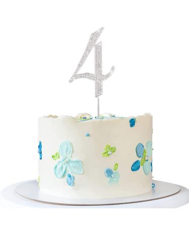 Cake decoration silver rhinestones Happy Birthday cake topper for birthday decoration (silver-4)