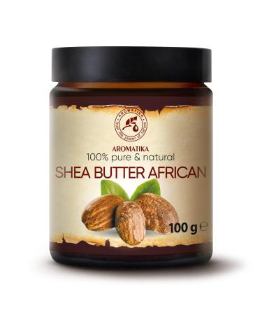 Shea butter 100g cold -pressed - 100% pure and of course - nurfined Karit Body Butter - Ghana - Africa - Care for Face - Body - Hair - Hair - Sheabzter 100 g (1 Pack)