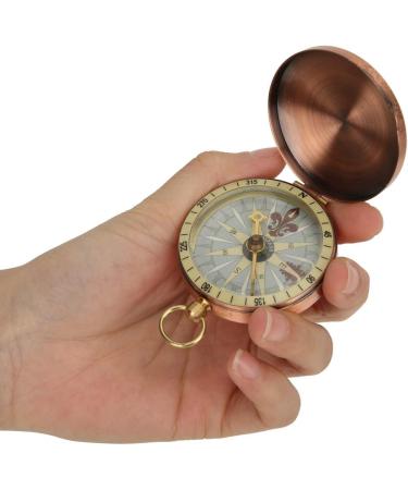 Vintage Pocket Watch Compass | Antique Brass Hinged Lid | Portable Outdoor Navigation for Backpacking Camping & Hiking - Buy Online on SooperMarket.com