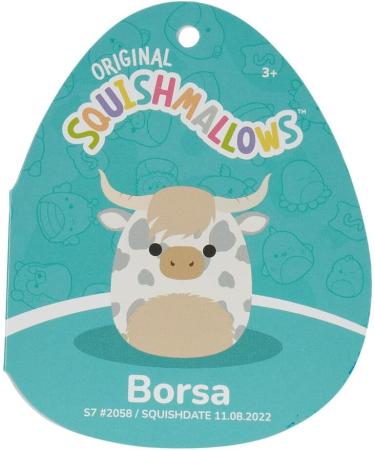 Squishmallows 7.5-Inch Borsa the Grey Spotted Highland Cow Plush Toy - Small Ultrasoft Borsa - Buy Online on SooperMarket.com
