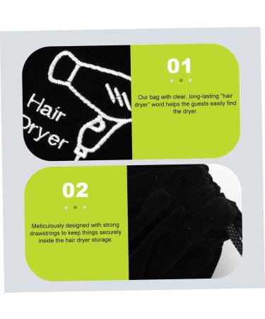 HAPINARY 10 Pcs Storage Bag Cotton Drawstring Bags Straightener Drawstring Bag Hair Dryer Velvet Black - Buy Online on SooperMarket.com