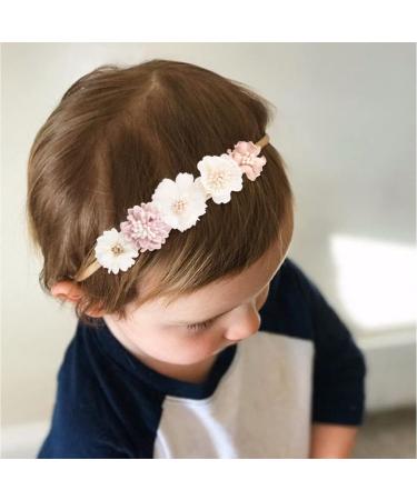 Sjbautyo 3-Piece Baby Hair Band Set | Flower Elastic Hair Jewelry for Newborns & Toddlers | Soft Headbands for Baby Girls - Buy Online on SooperMarket.com