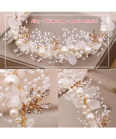 TONAUP Bridal Headband Pearl Flower Headbands for Girl White Eucharist Headpiece Head Vines for Weddings Parties Special Occasions - Buy Online on SooperMarket.com